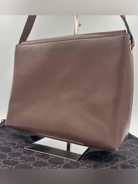 Vintage Gucci Brown Leather Bag with Gold Hardware